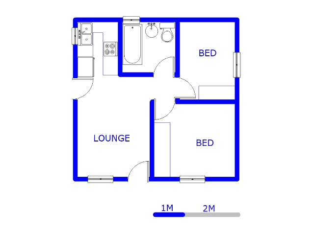 Floor plan of the property in Roodepoort