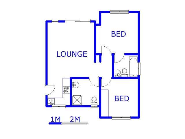 Floor plan of the property in Vanderbijlpark