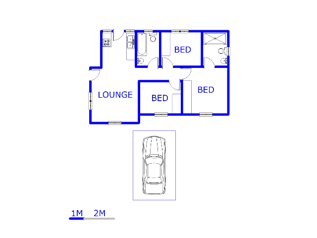 Floor plan of the property in Olievenhoutbos