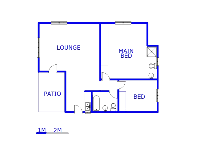 Floor plan of the property in Witpoortjie