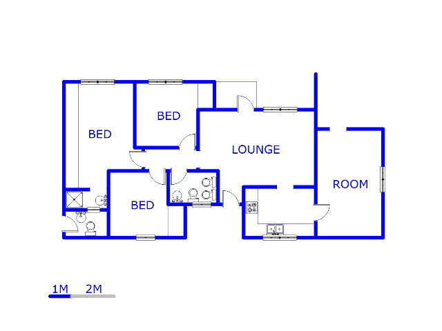Floor plan of the property in Noordwyk