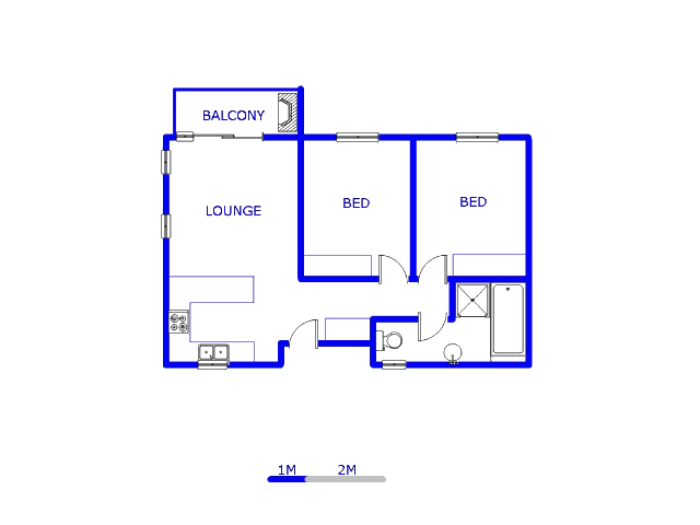 Floor plan of the property in Kraaifontein