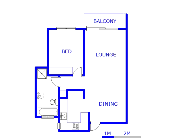 Floor plan of the property in Kensington - JHB