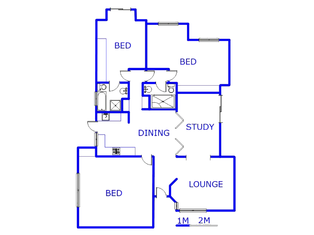 Floor plan of the property in Waterkloof Glen