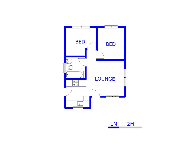 Floor plan of the property in Soshanguve