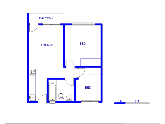 Floor plan of the property in Elandspoort