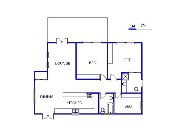 Floor plan of the property in Ocean View - DBN