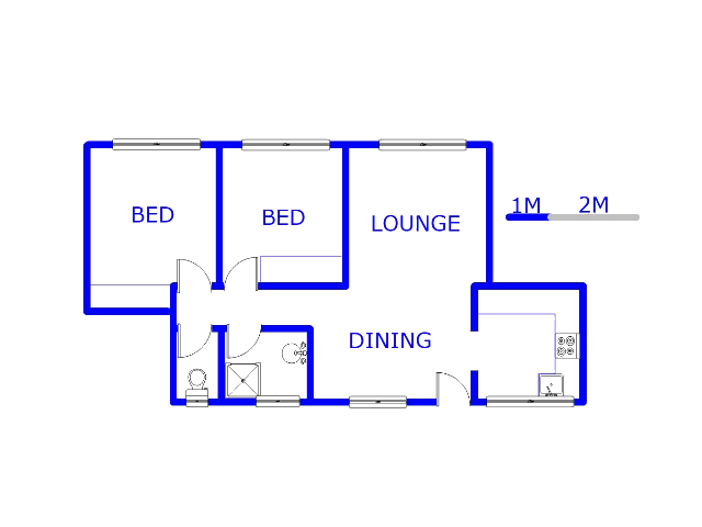 Floor plan of the property in Durban Central