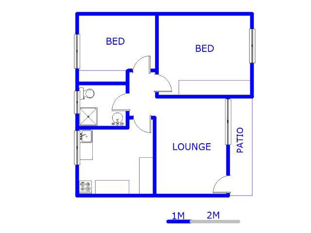 Floor plan of the property in Sasolburg