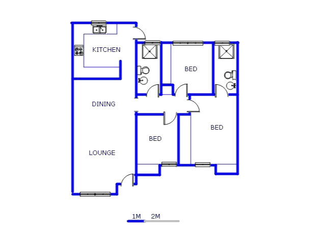 Floor plan of the property in Ferndale - JHB
