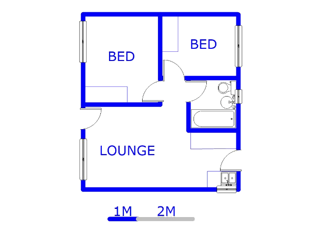 Floor plan of the property in Zandspruit