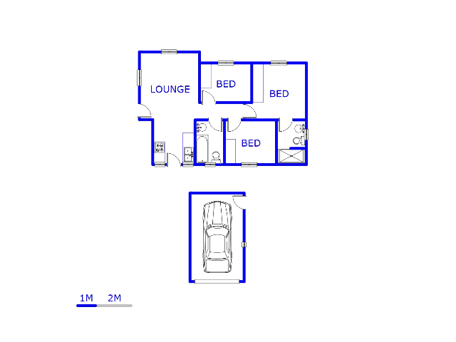Floor plan of the property in Olievenhoutbos