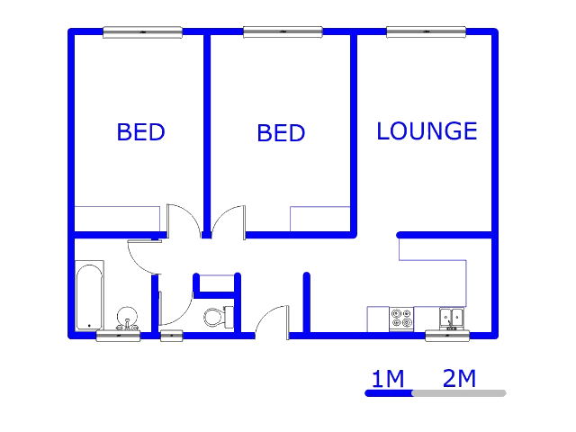 Floor plan of the property in Vanderbijlpark