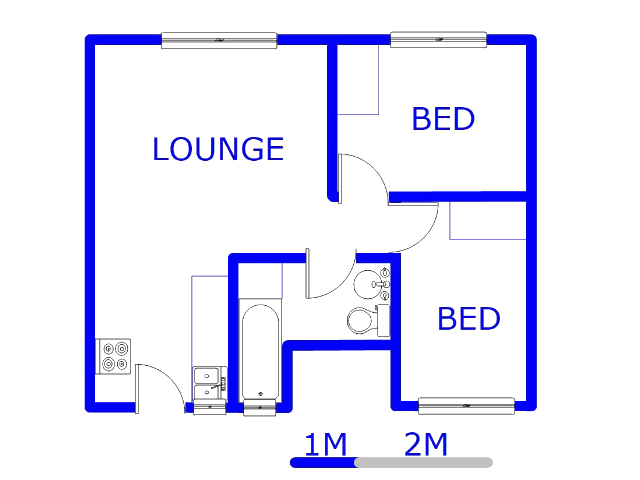 Floor plan of the property in Watervalspruit (Vaal)