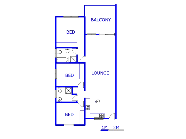 Floor plan of the property in North Riding A.H.