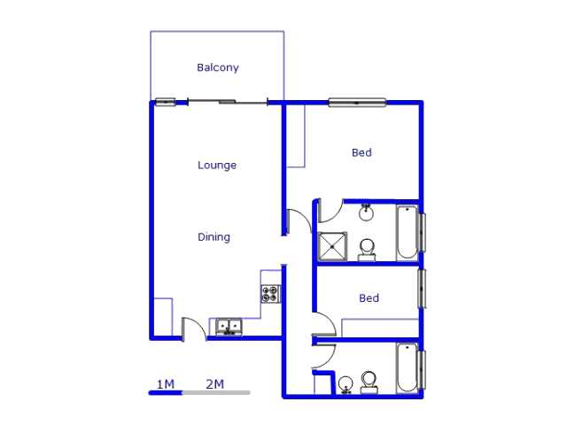 Floor plan of the property in Noordwyk