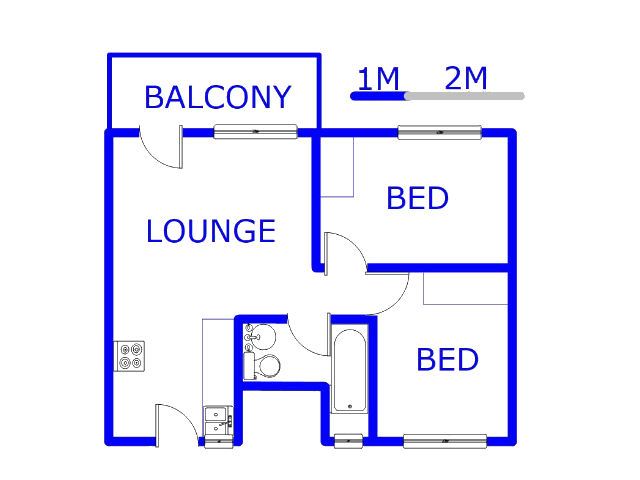 Floor plan of the property in Watervalspruit (Vaal)
