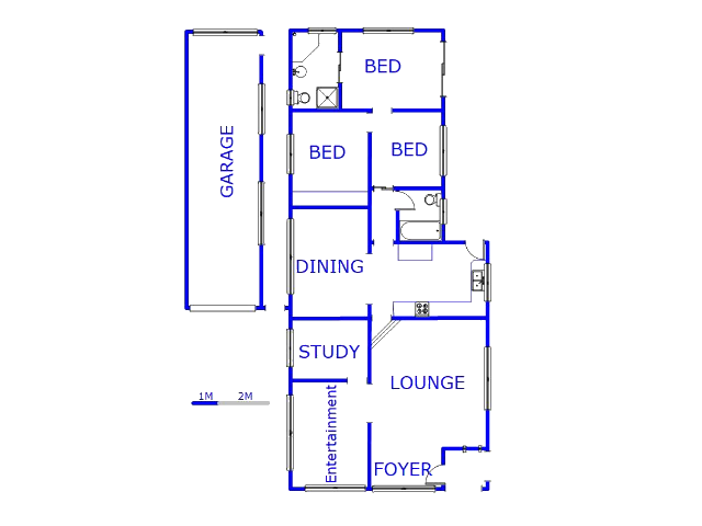 Floor plan of the property in Toekomsrus