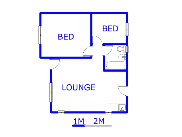 Floor plan of the property in Watervalspruit (Vaal)