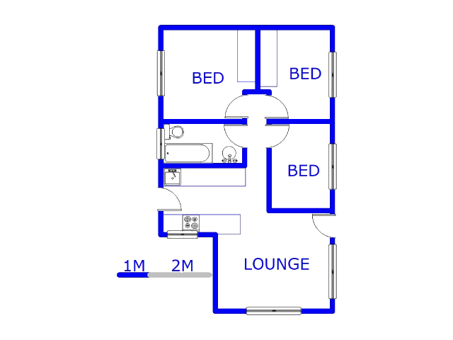 Floor plan of the property in Roodekop