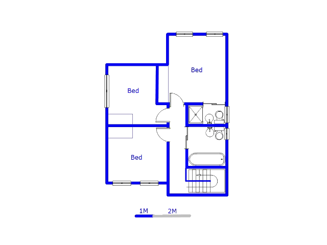 Floor plan of the property in Kosmosdal