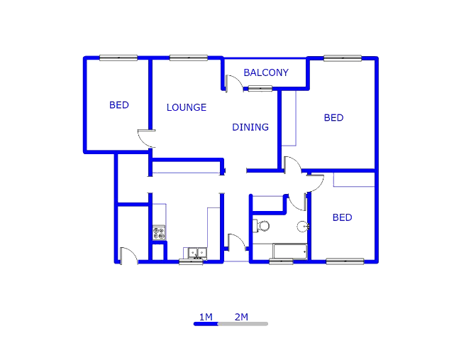 Floor plan of the property in Oostersee